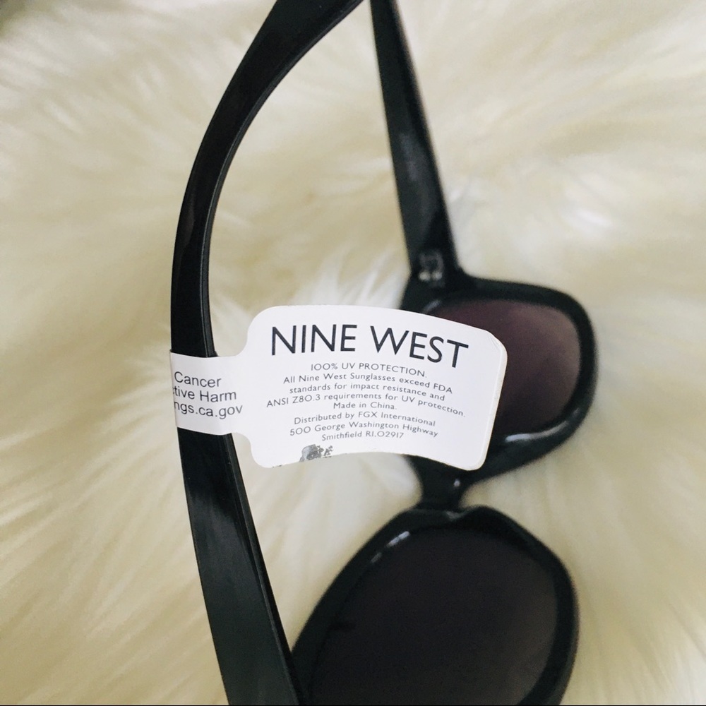 NWT Nine West Women’s Black Cateye Tinted Lens Sunglasses - Picture 6 of 9